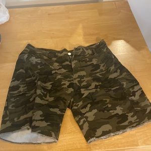 Camo jean shorts